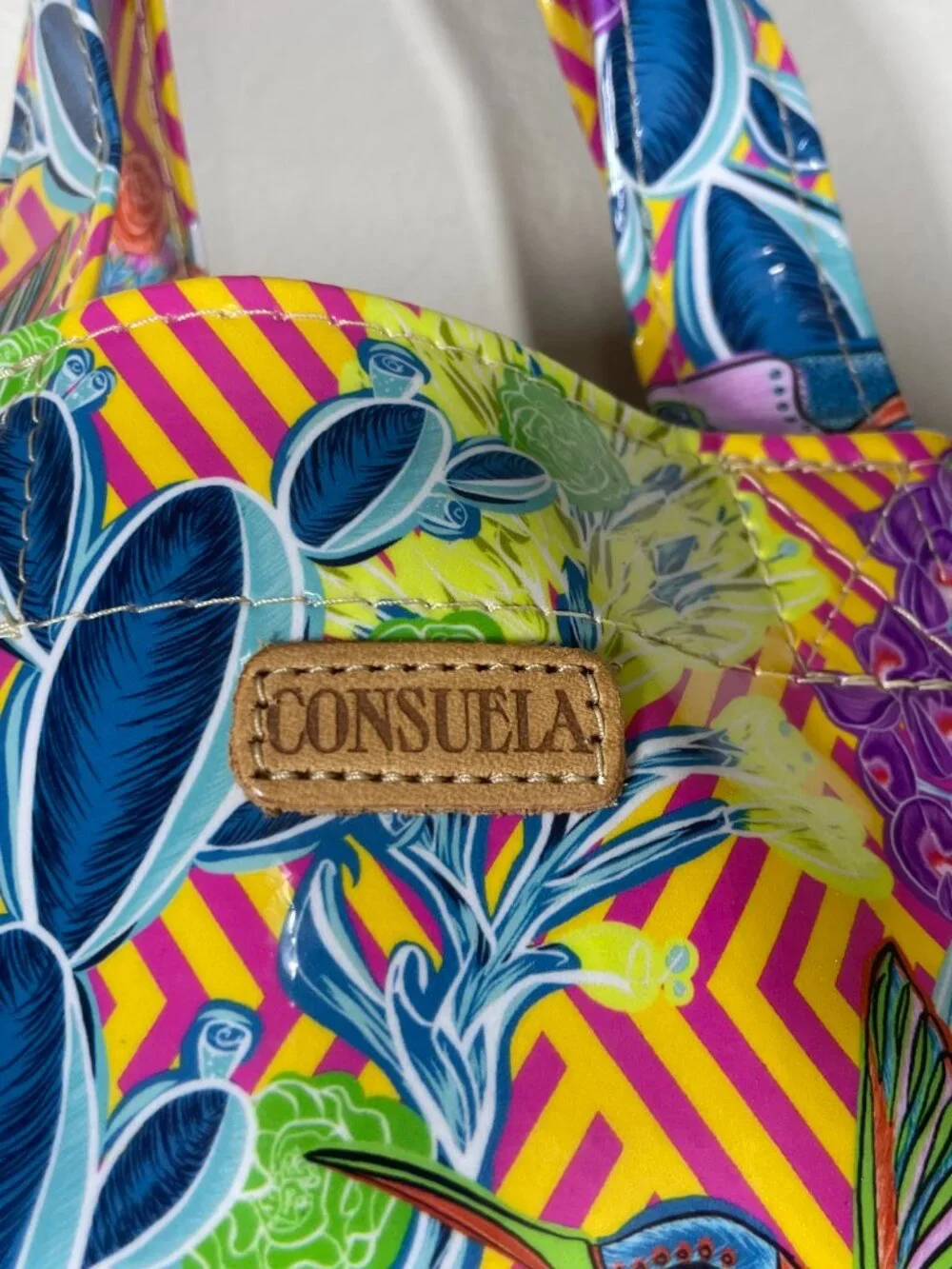 Consuela Hummingbird Grab N' Go Small Mini Tote Bag 8.5" x 9" Tropical Travel! - Picture 2 of 6